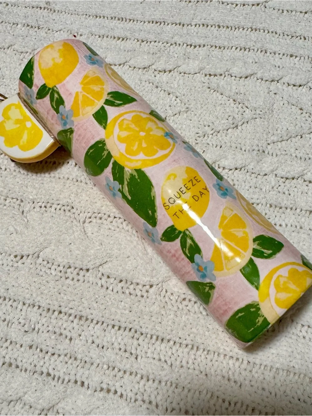 Mud Pie Squeeze The Day Lemon Pattern Tall Vase - New